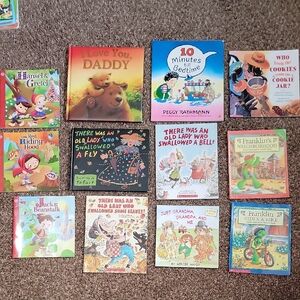 12 Kids Book Bundle | Old Lady Series, Franklin, Fairy Tales, I Love You Daddy